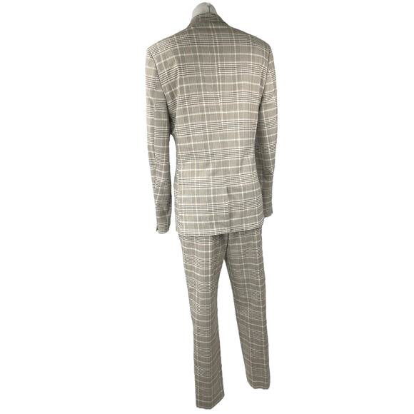 NEW ASOS Women's Gray Plaid Blazer Coat Suit Jacket Dress Pants 2 Pc Set Size 38 - Picture 2 of 7